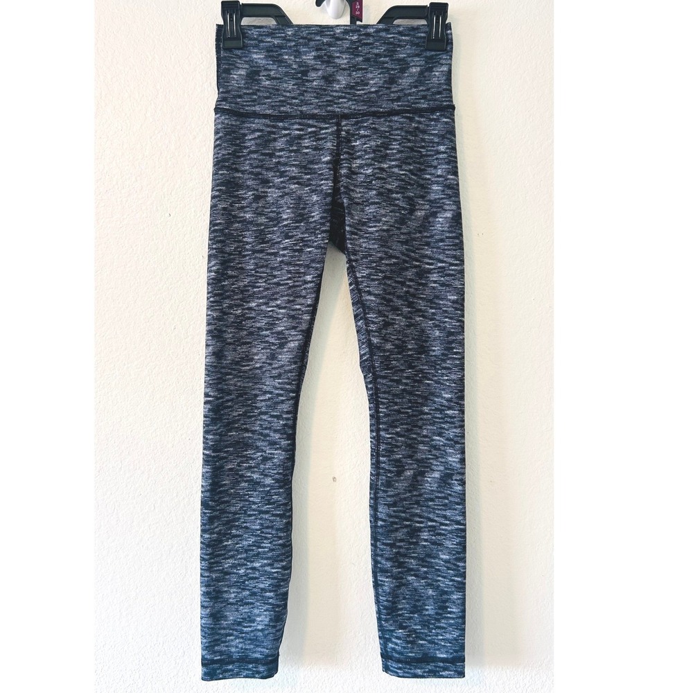 Lululemon High Times Pant Space Dye Black White High Rise Leggings Size 4